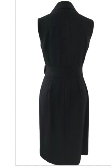 Donna Morgan Women Classy Black Wrap Sheath Career Dress Size 12 - Picture 3 of 11
